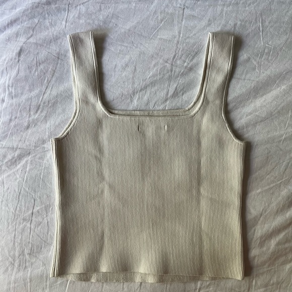 Reformation White Ribbed Tank Top - Picture 5 of 10